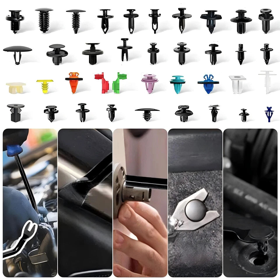1295PCS Car Retainer Auto Fasteners Body Plastic Trim Clips Pin Rivet Bumper Kit