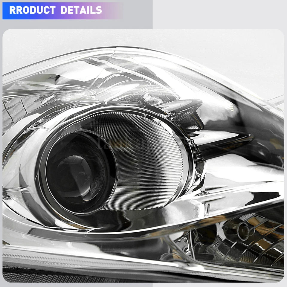 For 2011 2012 2013 2014 Hyundai Sonata New Projector Headlights Chrome Housing