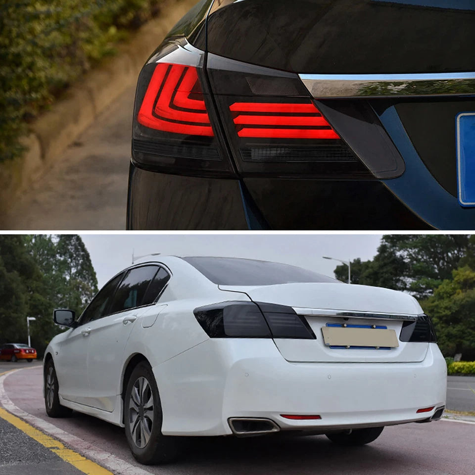2xSmoke Full LED Tail Lights For 2013-2017 Honda Accord Sedan w/Sequential Turn