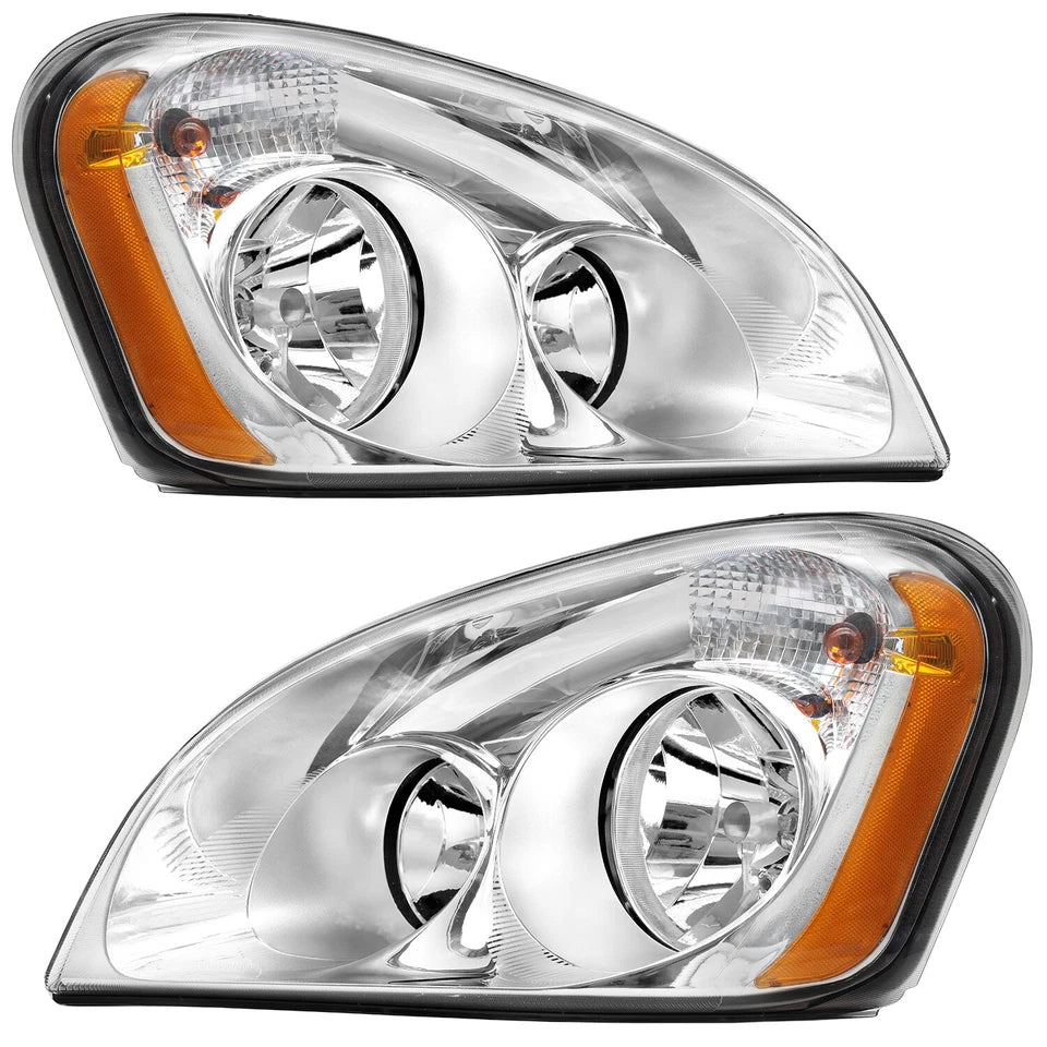 For 2008-2017 Freightliner Cascadia Halogen Headlights Headlamps Left+Right