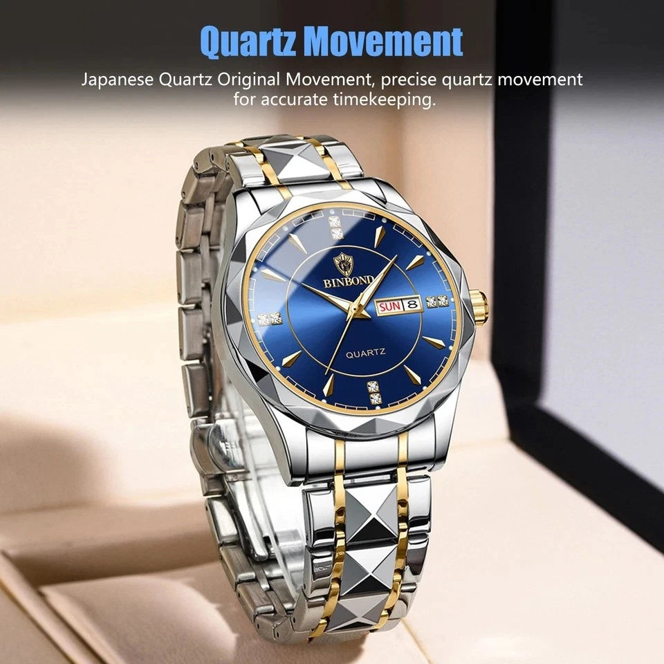 Waterproof Men Watch Stainless Steel Quartz Luminous Classic Business Wristwatch