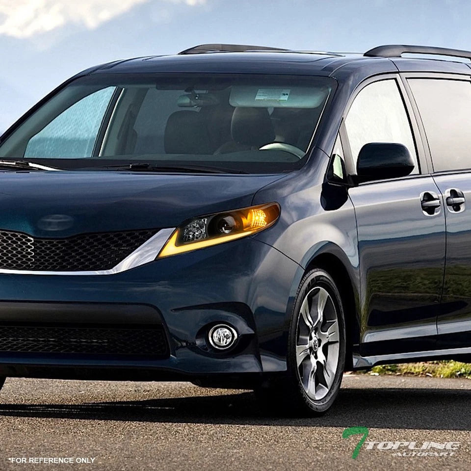 For 2011-2020 Sienna Switchback Sequential LED Projector Headlights Black