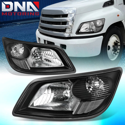For 2006-2019 Hino 145 165 185 258 268 338 258ALP 268A Headlights Black/Clear