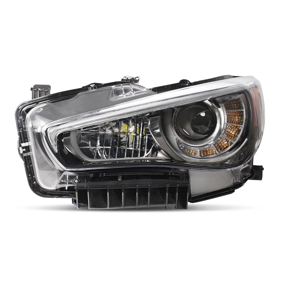 For 2014-2022 Infiniti Q50 LED Headlight w/o AFS Chrome w/LED DRL Driver Side