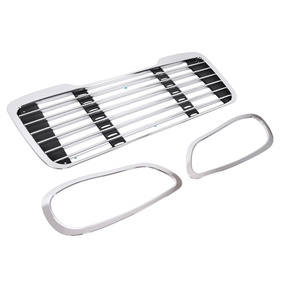 For Freightliner M2 106 112 2002-2022 Chrome Front Grille w/ Headlight Bezel Set