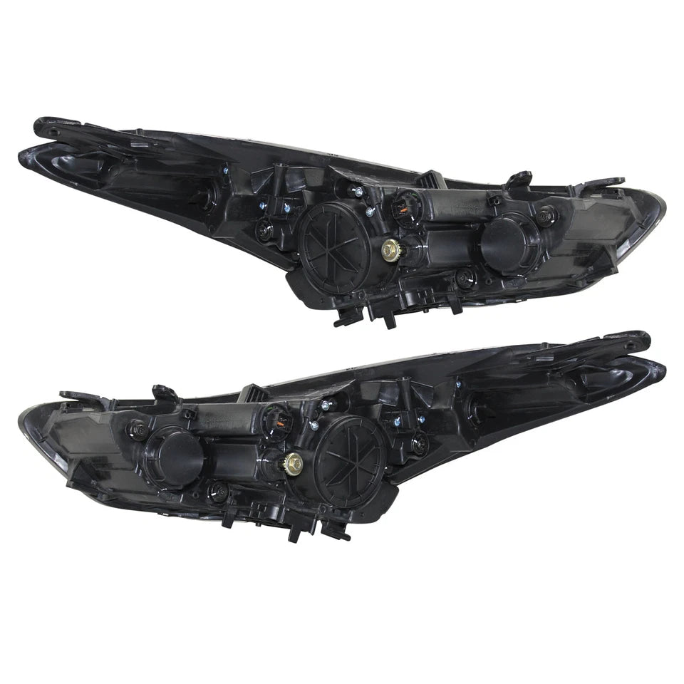 For 2011-2013 Hyundai Elantra Chrome Halogen Headlights Assembly Pair w/Bulbs