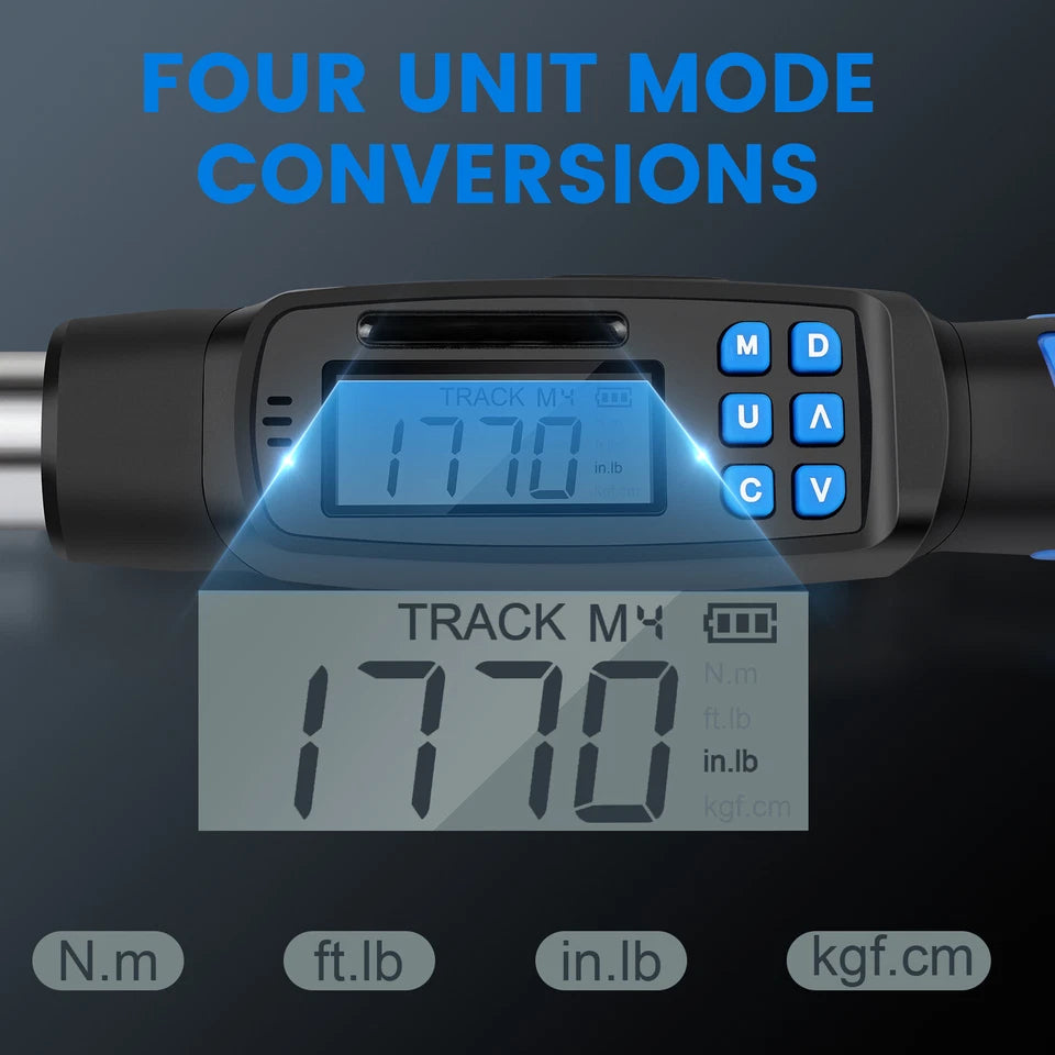 Calibrated Digital Torque Wrench 1/2 in Dr Electronic Torque Wrench 10-200Nm