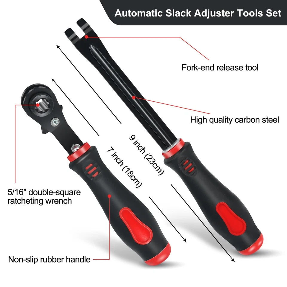 Brake Adjustment Tool Set 5/16" Ratcheting Wrench for Semi Trucks 2-Piece