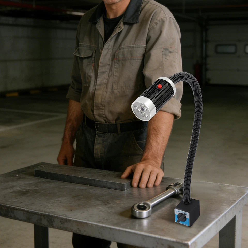 LED Machine Tool Light,110V 9W Machine Lamp w/ Magnetic Base for Lathe/Workbench
