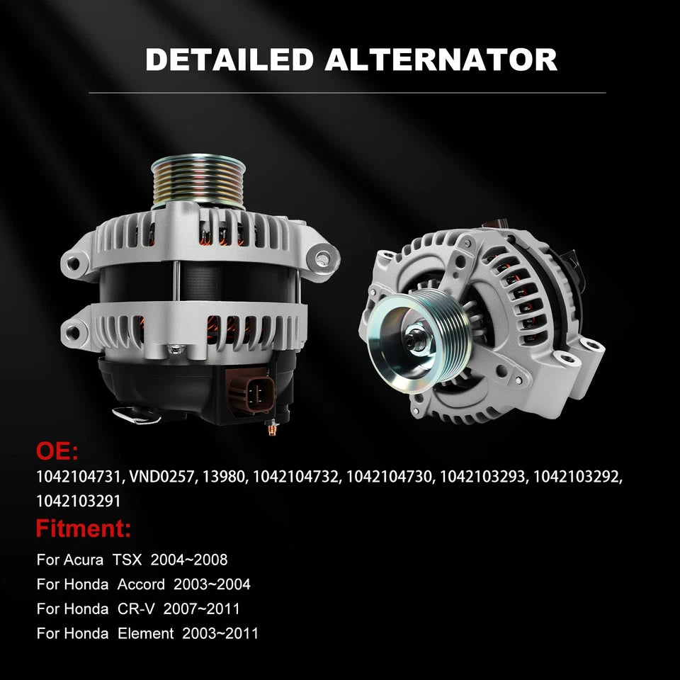 Alternator For Honda Accord 2003 2004 2005-2007 Element 2003-2011 2.4L 13980