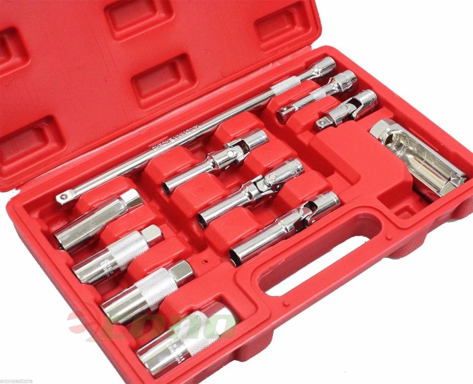 11pcs Master Spark Plug & Glow Plug Oxygen Sensor Socket Auto Service Tool Set