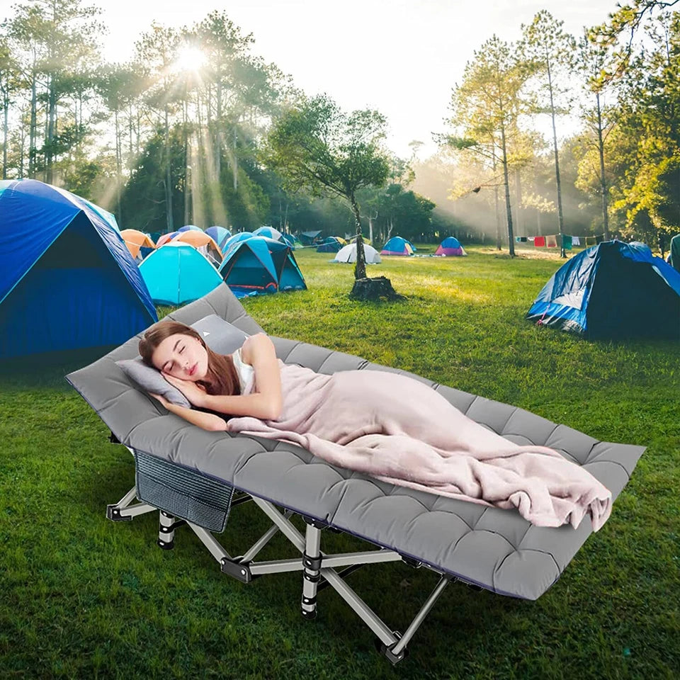 Camping Cot for Adults, Heavy-Duty Comfortable Military Army Mattress Cot & Bag