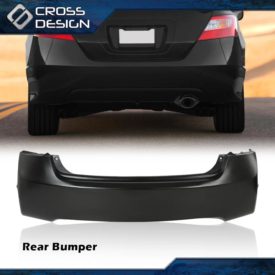 Rear Bumper Cover Replacement Fit For 2006-2011 Honda Civic Sedan 4-Door 06-11