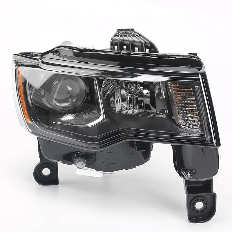 For 2017-2021 Jeep Grand Cherokee Halogen Projector Headlight Black Left+Right