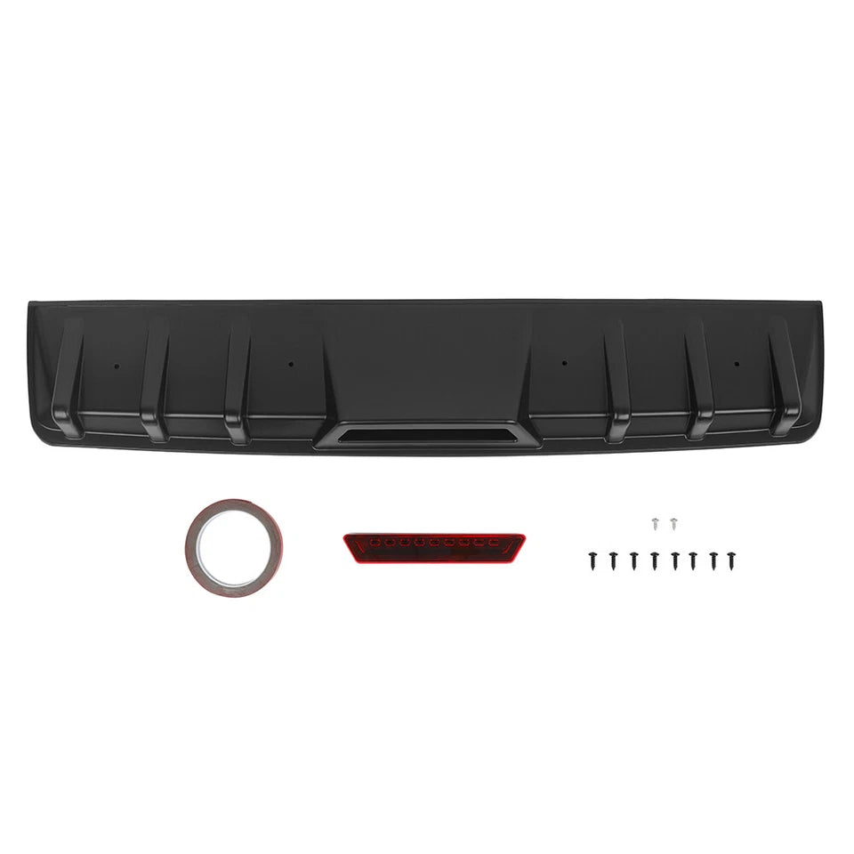 Car Rear Diffuser 6-Fin Bumper Lip Splitter Spoiler Wing For Toyota Corolla