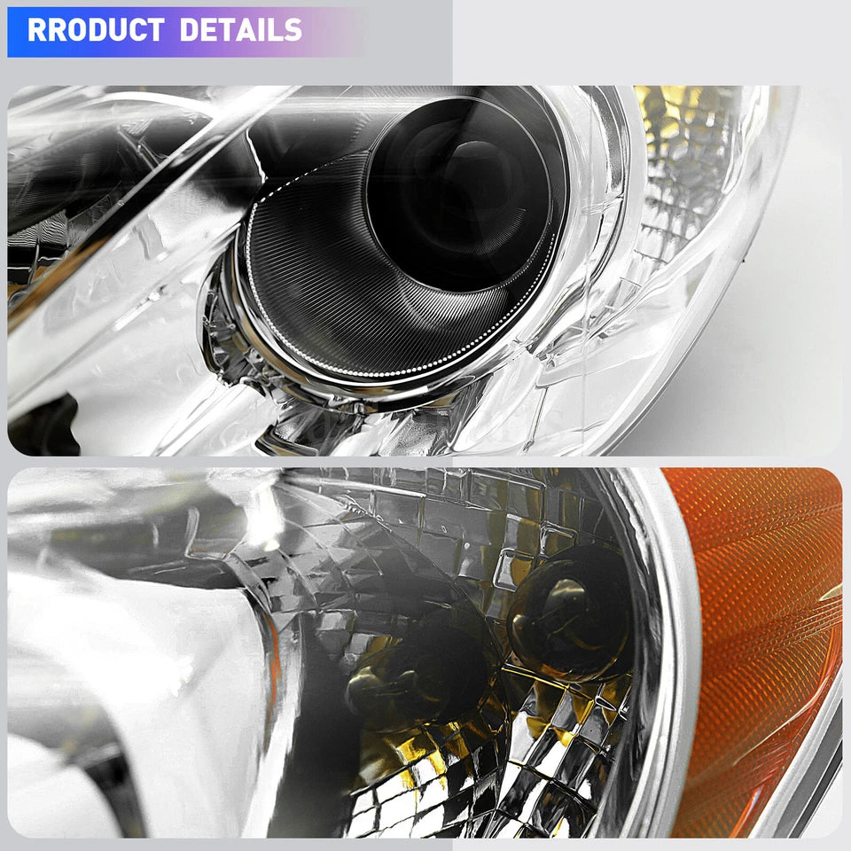 For 2011 2012 2013 2014 Hyundai Sonata New Projector Headlights Chrome Housing