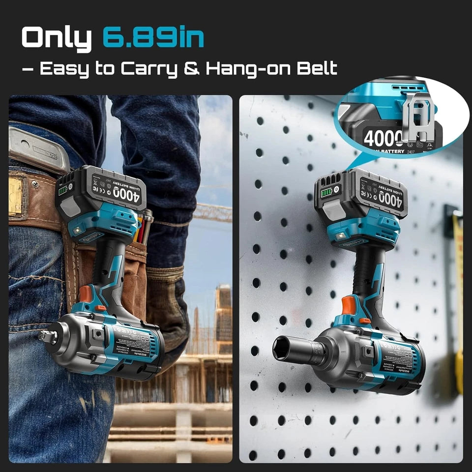 Seesii Auxiliary Handle Cordless Impact Wrench 1600 N·m 1/2 in Brushless Driver
