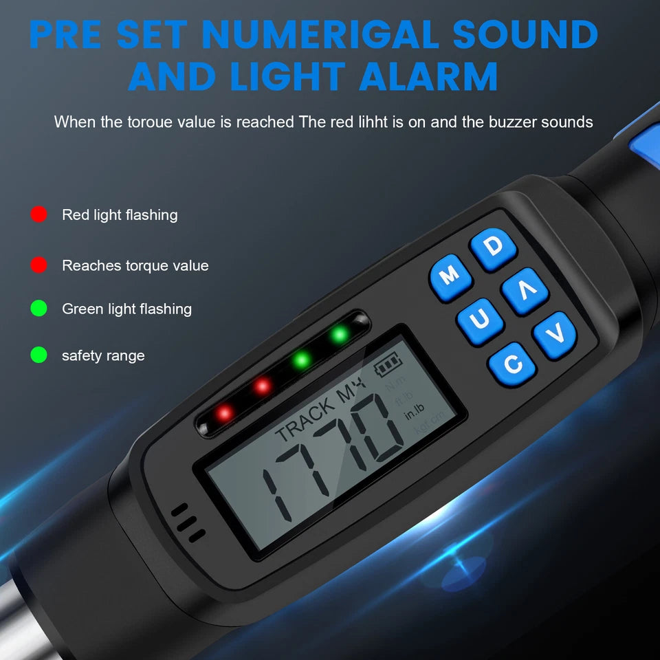 Calibrated Digital Torque Wrench 1/2 in Dr Electronic Torque Wrench 10-200Nm