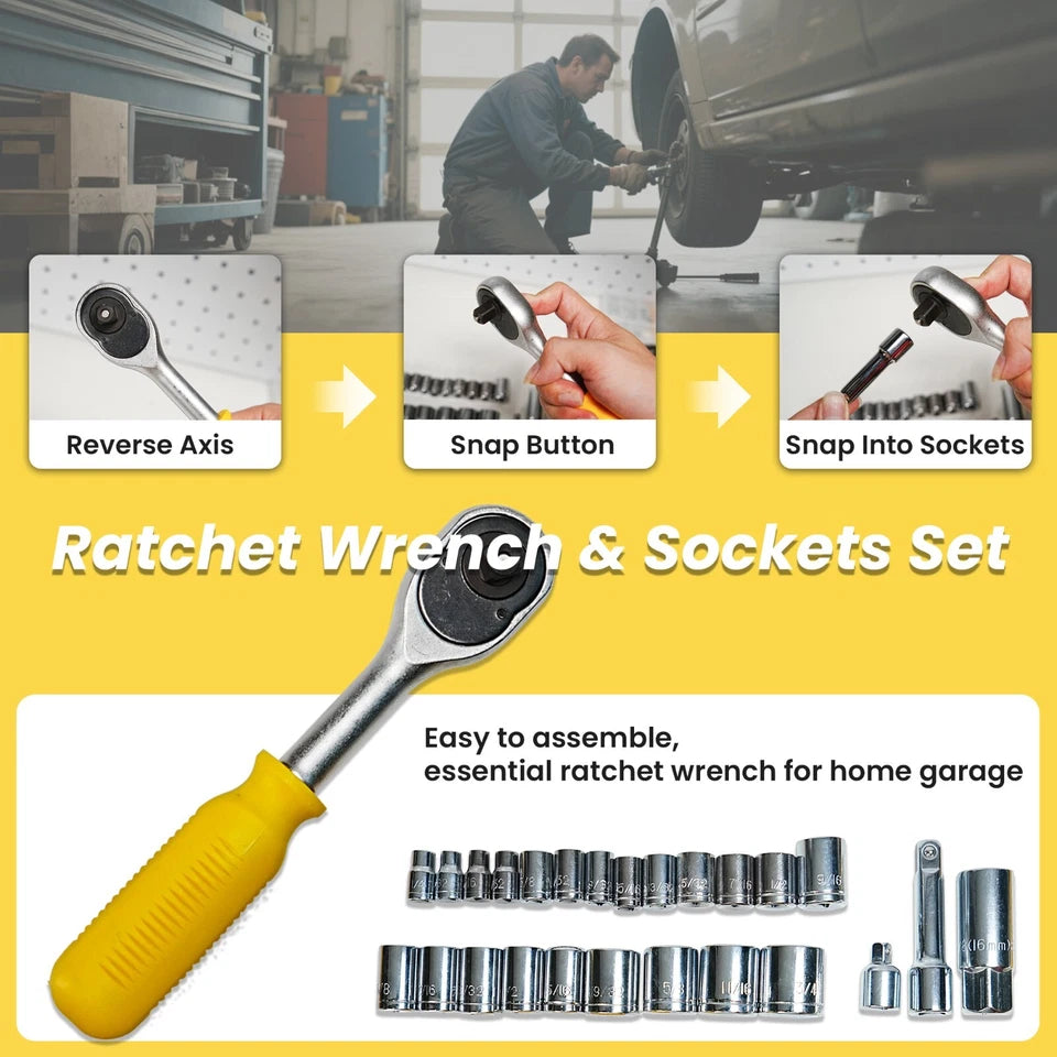 168-IN-1 Auto Repair Tool Socket Wrench Set with Storage Case General Mixed Tool