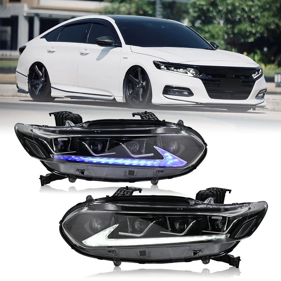 For 2018-2022 10th Gen Honda Accord Sedan LED Headlights Headlamp Sequential DRL