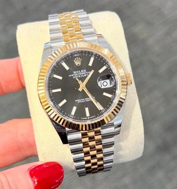 Rolex Datejust 41 Ref. 126333 Two Tone Jubilee Bracelet, Black Dial
