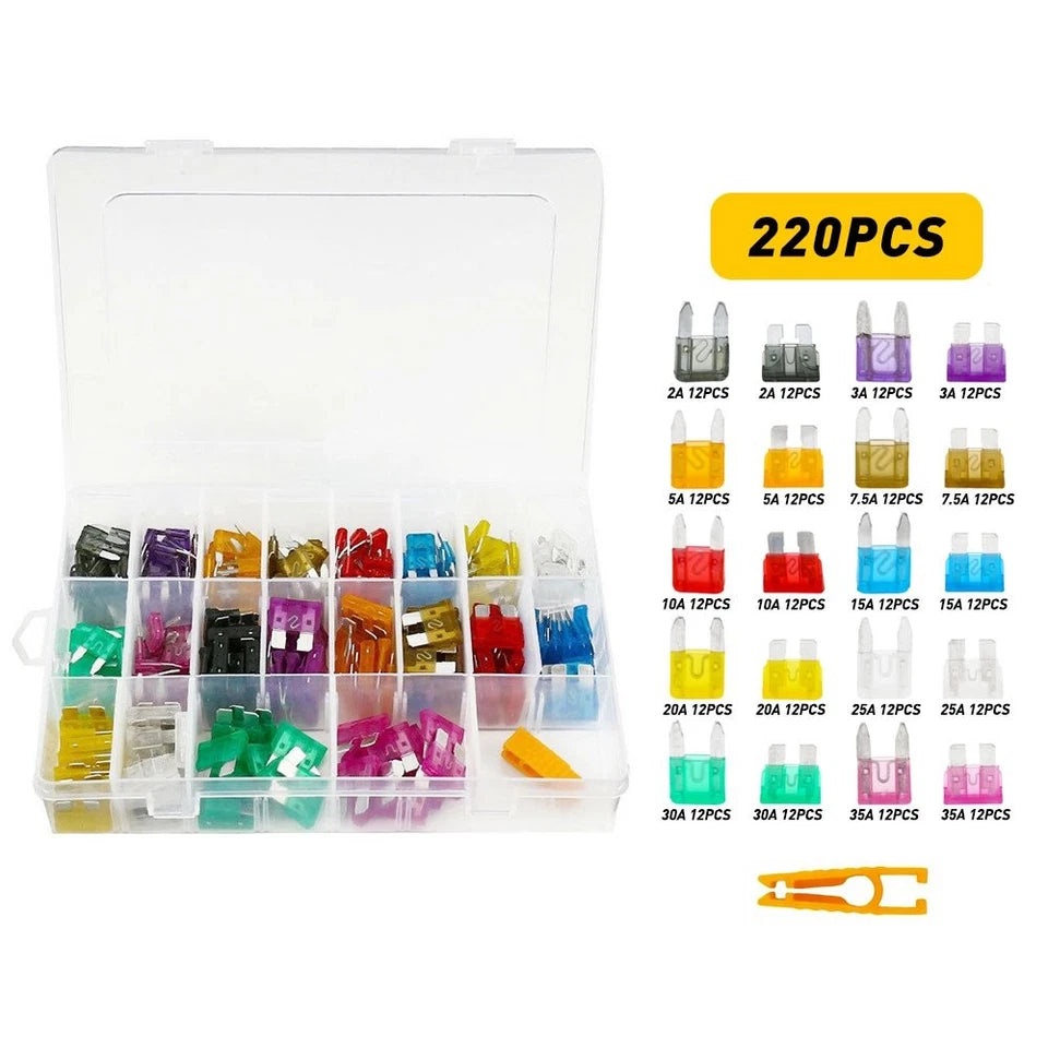 220X Car Blade Fuse Assortment Assorted Kit Blade Auto Truck Automotive Parts US