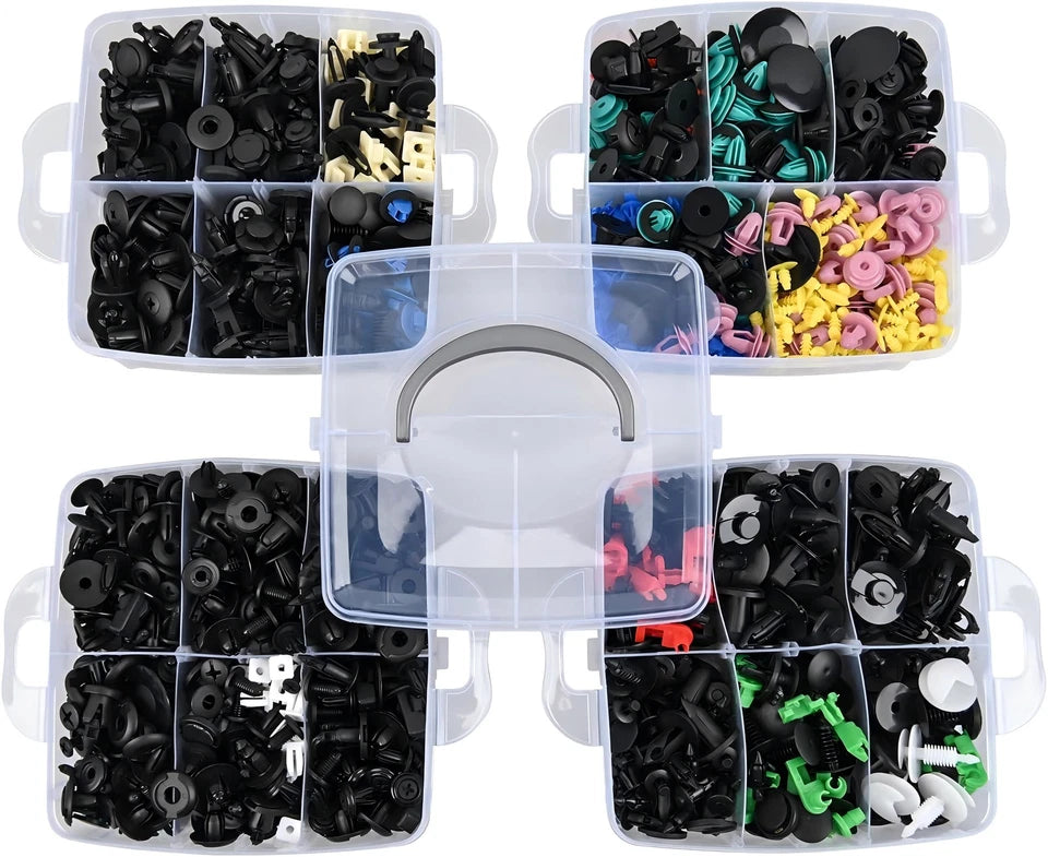 1295PCS Car Retainer Auto Fasteners Body Plastic Trim Clips Pin Rivet Bumper Kit