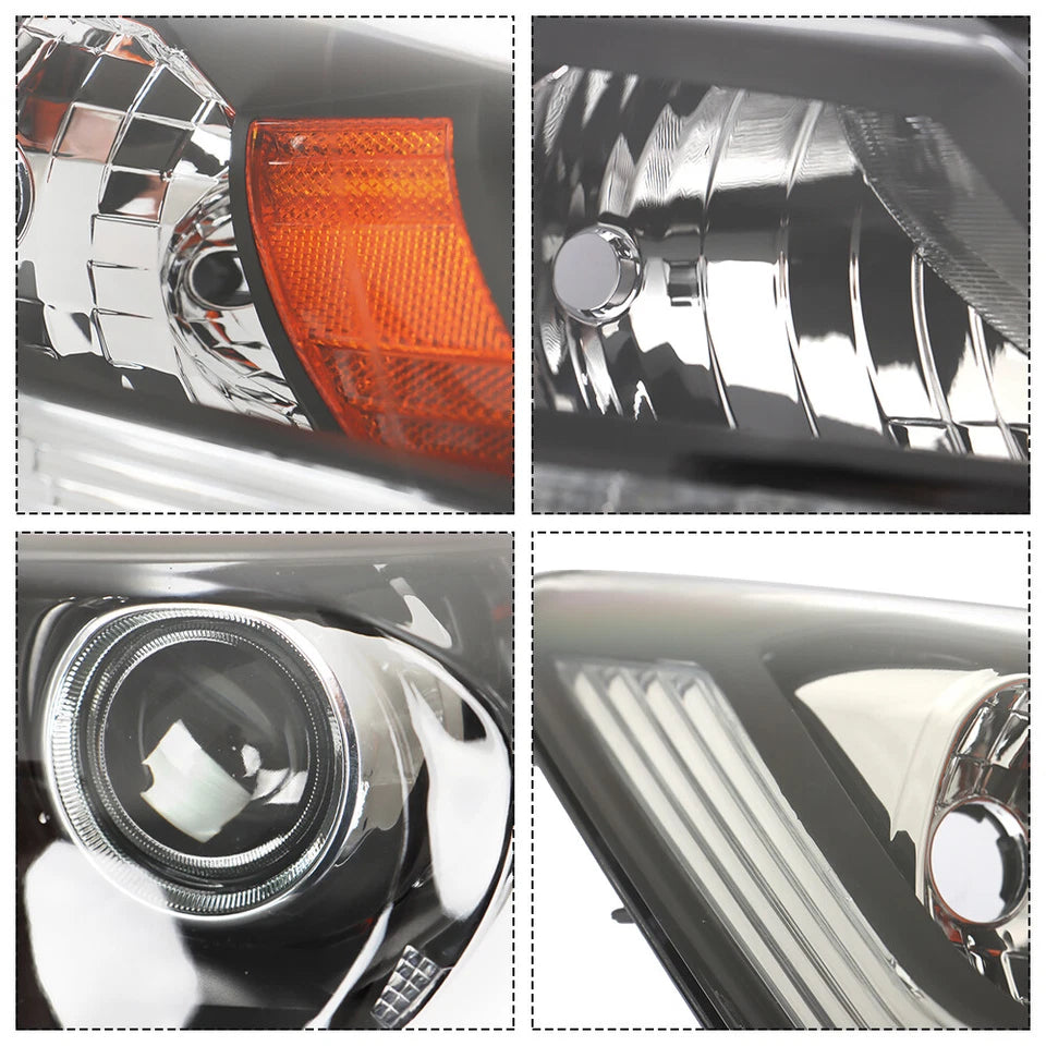 Headlight Headlamps For Honda Accord 2013-2015 Halogen w/LED DRL Right+Left Pair