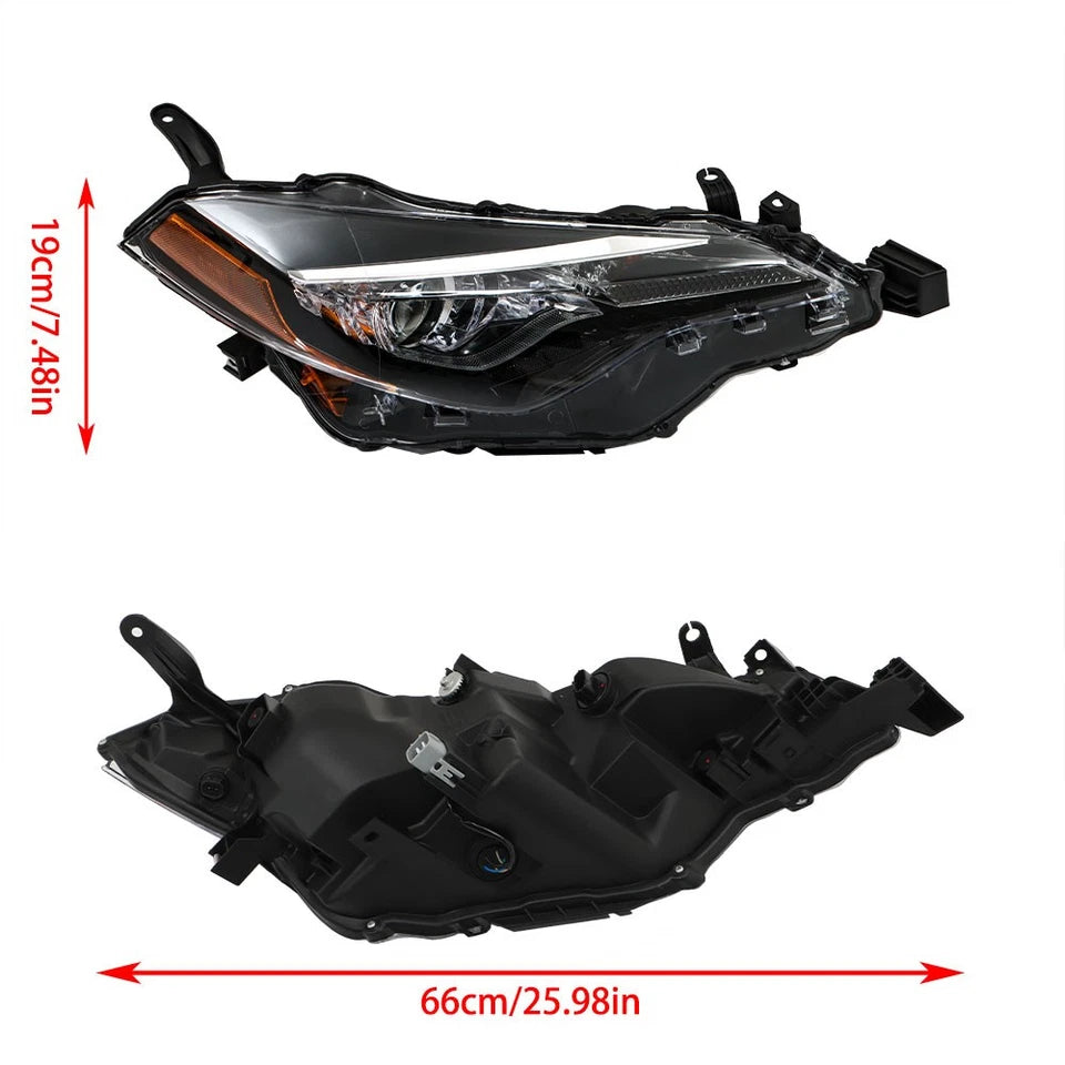 Pair Chrome Headlights For Toyota Corolla L Le Eco 2017-2019 Halogen Left+Right