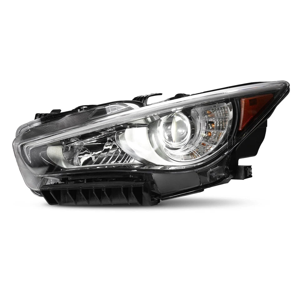 For 2014-2022 Infiniti Q50 LED Headlight w/o AFS Chrome w/LED DRL Driver Side