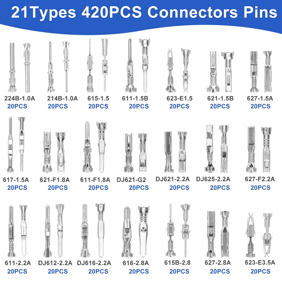 820PCS Electrical Connector Pin Repair Kit Ratchet Crimp Tool Terminal Extractor