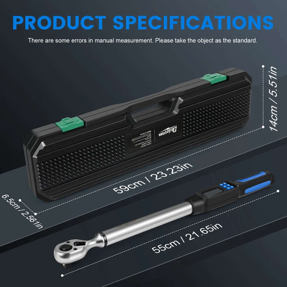 Calibrated Digital Torque Wrench 1/2 in Dr Electronic Torque Wrench 10-200Nm