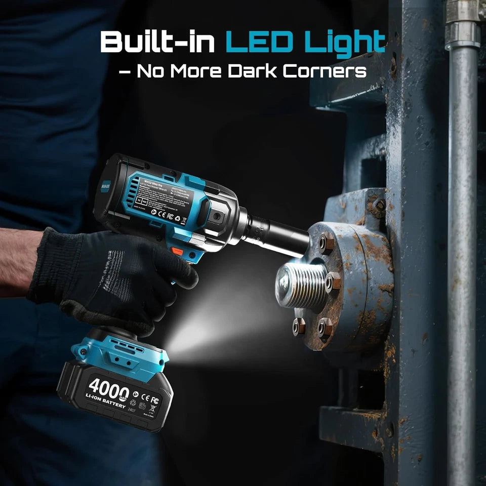 Seesii Auxiliary Handle Cordless Impact Wrench 1600 N·m 1/2 in Brushless Driver