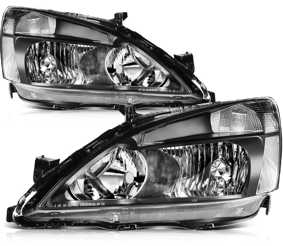 Pair Headlights Assembly Fits 2003-2007 Honda Accord Left + Right
