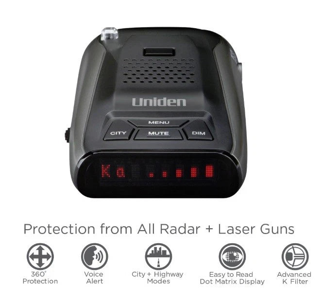Uniden Laser Radar Detector Ultra Long Range Police DFR5 Voice Alert Mount Cobra