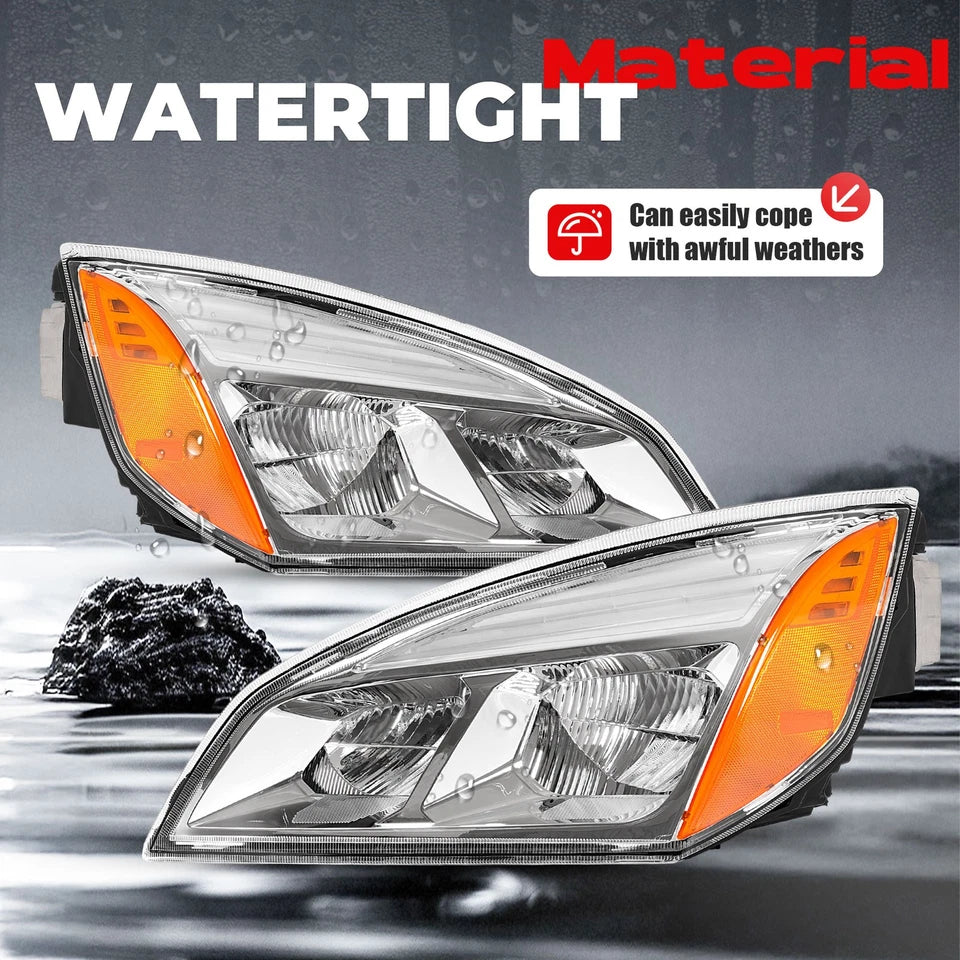 For Freightliner Cascadia 2018-2025 2022 23 Full LED Chrome Headlights Headlamps
