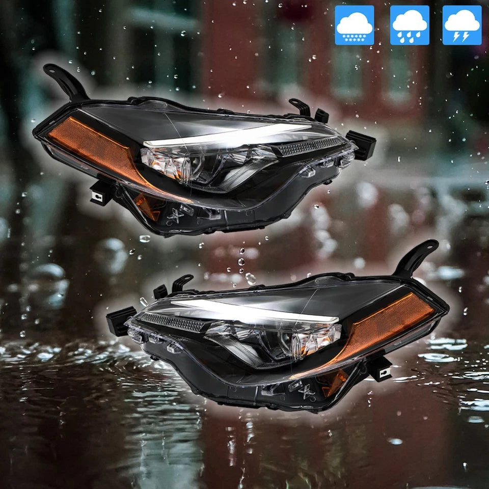 Pair Chrome Headlights For Toyota Corolla L Le Eco 2017-2019 Halogen Left+Right