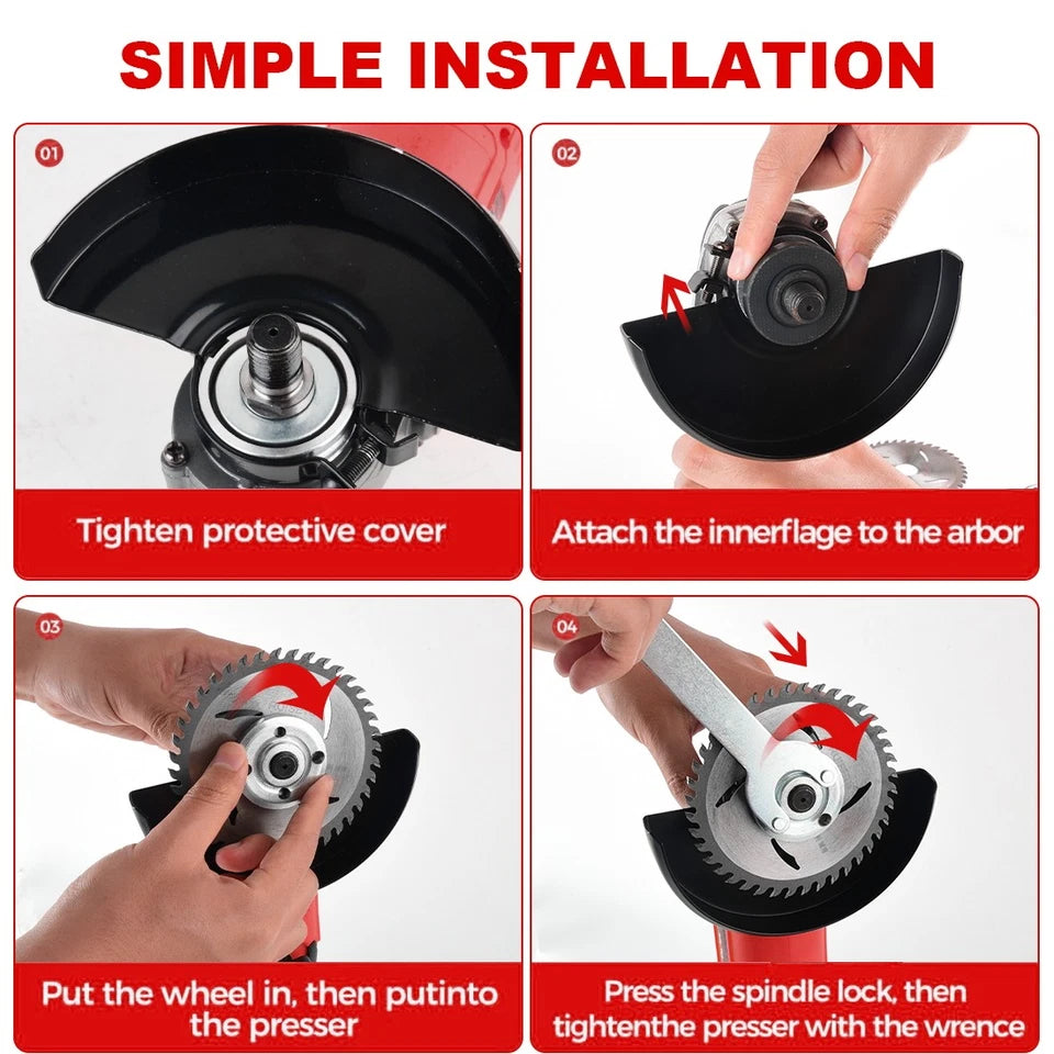 Cordless Brushless 4-1/2 Angle Grinder for Milwaukee 18V Battery 11000 RPM Tool