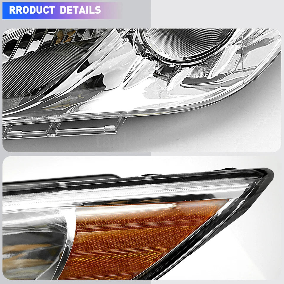 For 2011 2012 2013 2014 Hyundai Sonata New Projector Headlights Chrome Housing