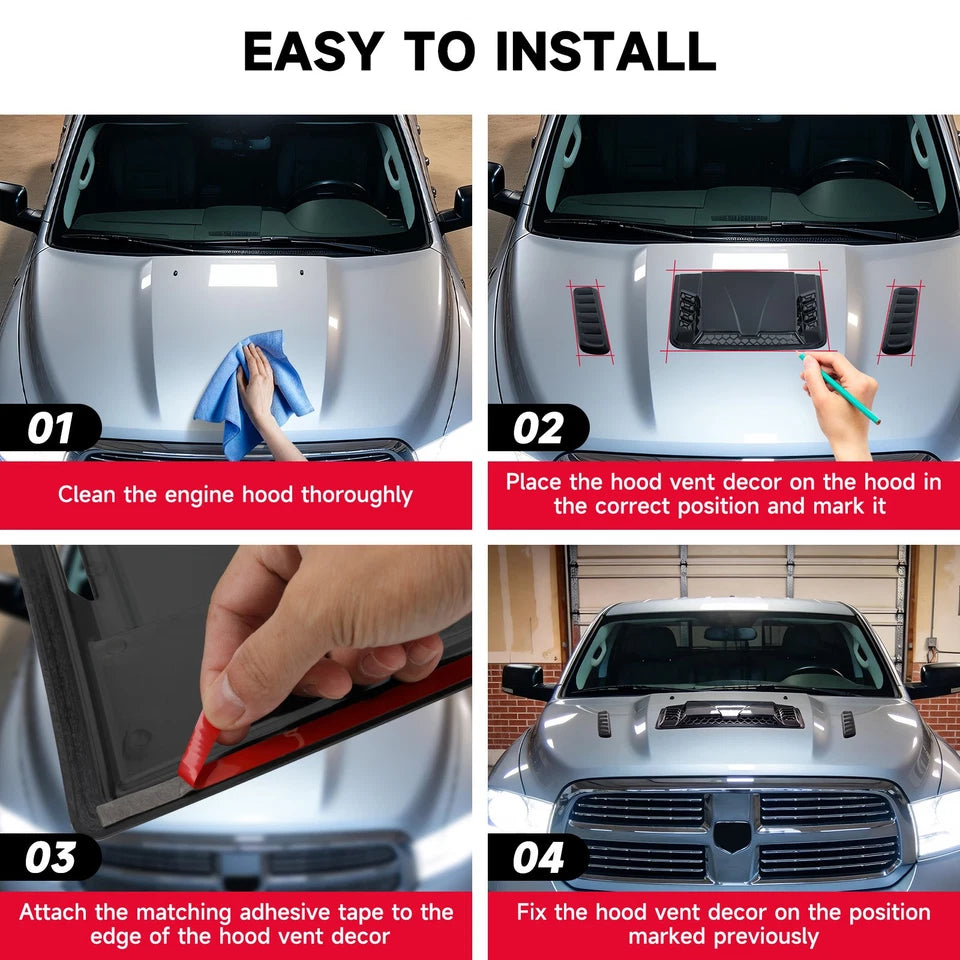 For Mazda 3 2 Car Front Air Flow Scoop Hood Intake Vent Bonnet Cover Trim Decor