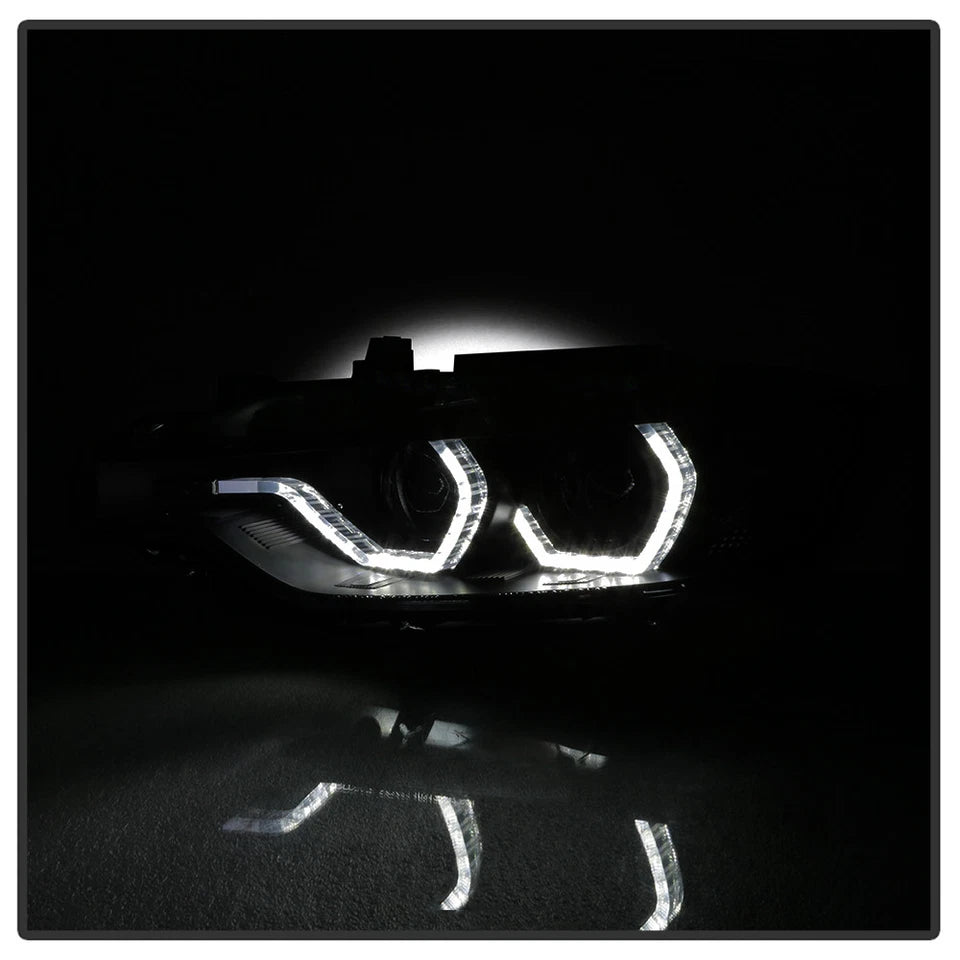 Black Smoke 2012-2015 BMW F30 328i 335i Sedan LED 3D DRL 2 Projector Headlights