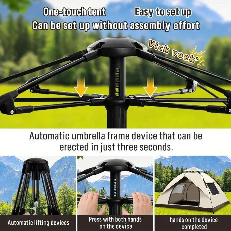 2-3 Person Pop Up Tents Waterproof Windproof Instant Tent for Camping Hiking NEW