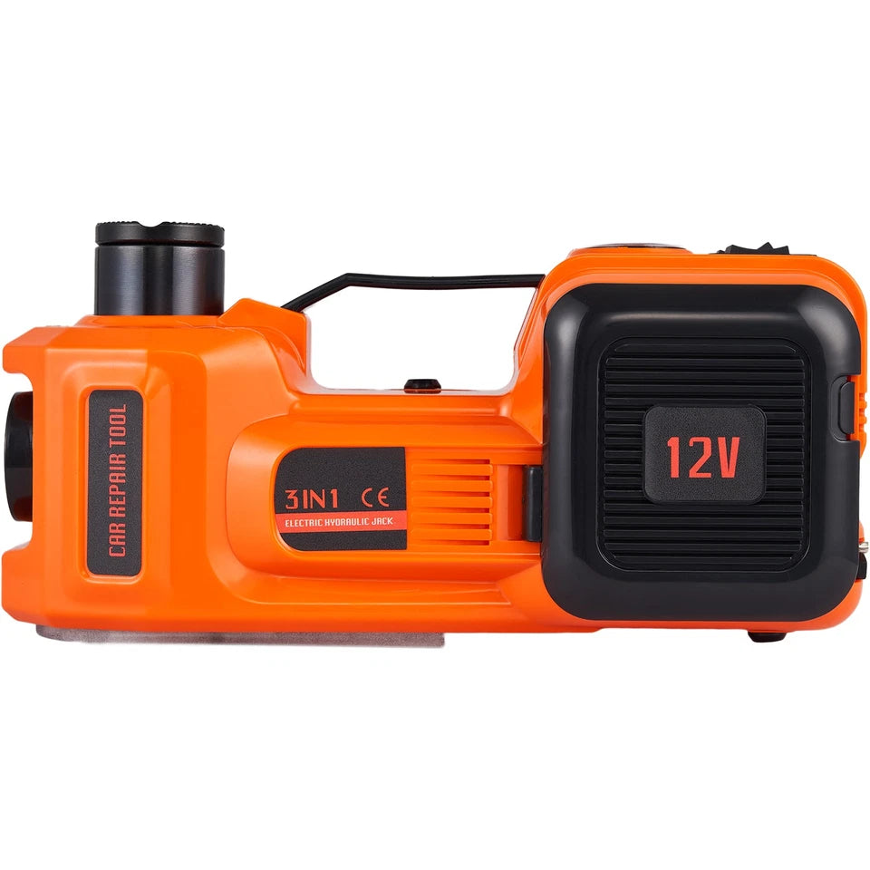 Electric Car Jack w/Tire Inflator Pump 5 Ton 12V Hydraulic Car Floor Jack Kit