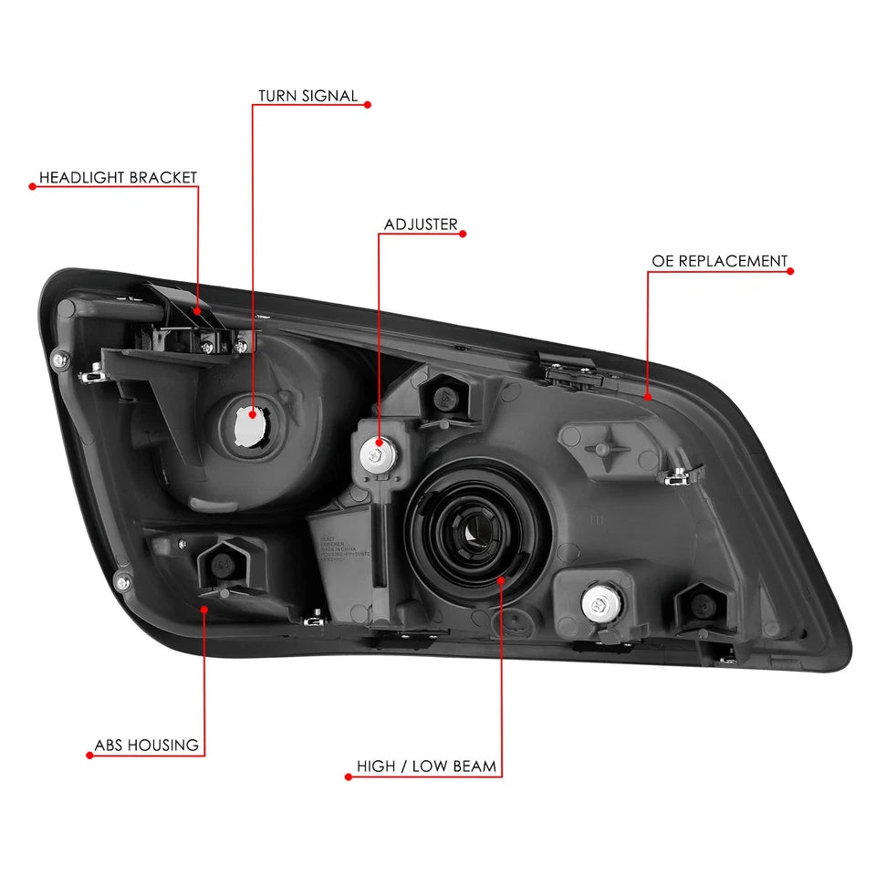 For 2006-2019 Hino 145 165 185 258 268 338 258ALP 268A Headlights Black/Clear