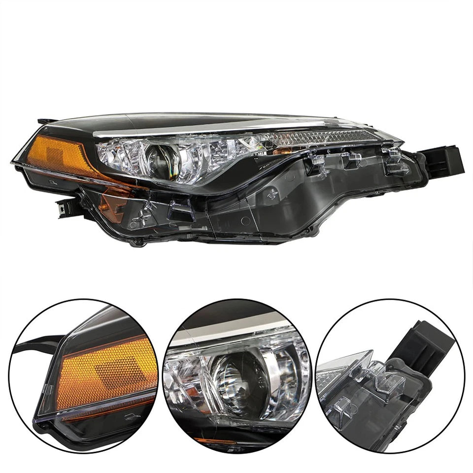 Pair Chrome Headlights For Toyota Corolla L Le Eco 2017-2019 Halogen Left+Right