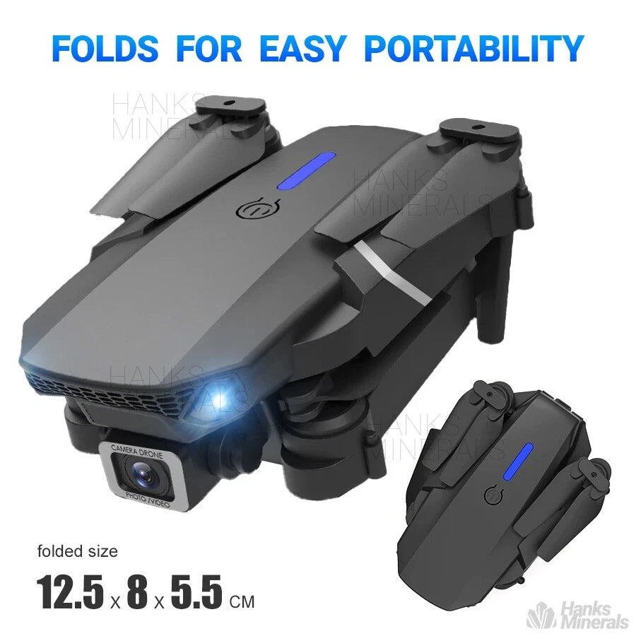 Drone 2026 4K HD Dual Camera WiFi FPV RC Foldable Quadcopter + 4 Batteries