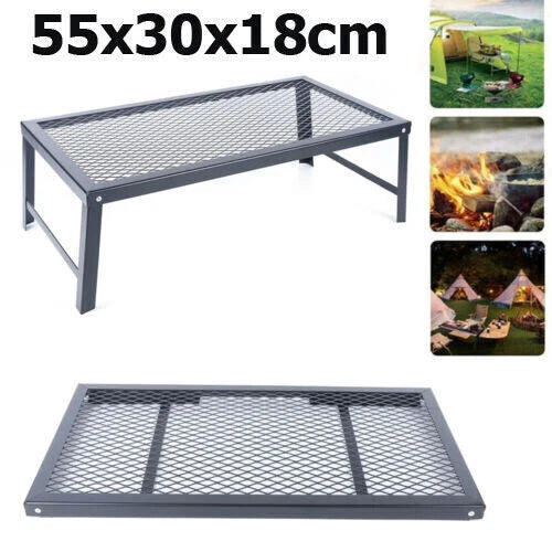 Foldable Camping Grill Fire Pit Grate Campfire Cooking Portable Stand Equipment