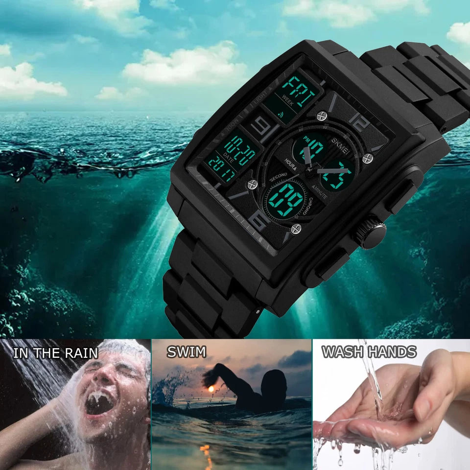 Men's Digital Army Military Sport Quartz Analog Chronograph Waterproof Watch