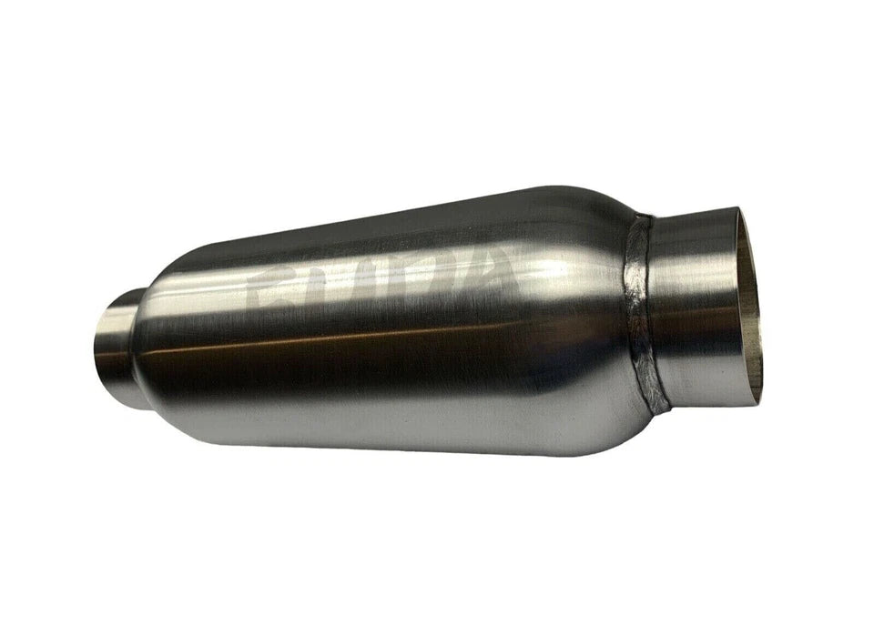 2.5" Inlet / Outlet Exhaust Muffler 12" Length Resonator SS Pair of 2