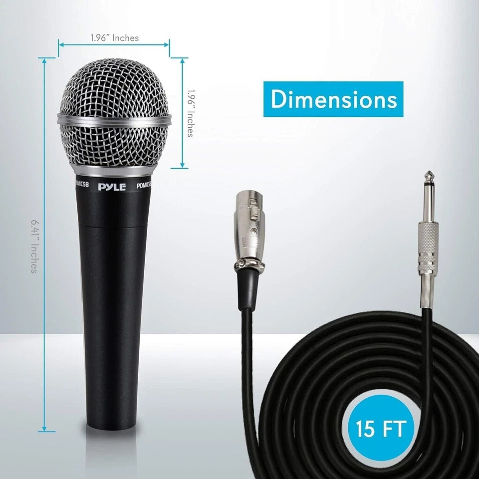 Professional Moving Coil Dynamic Handheld Microphone + 15' Cable PDMIC58